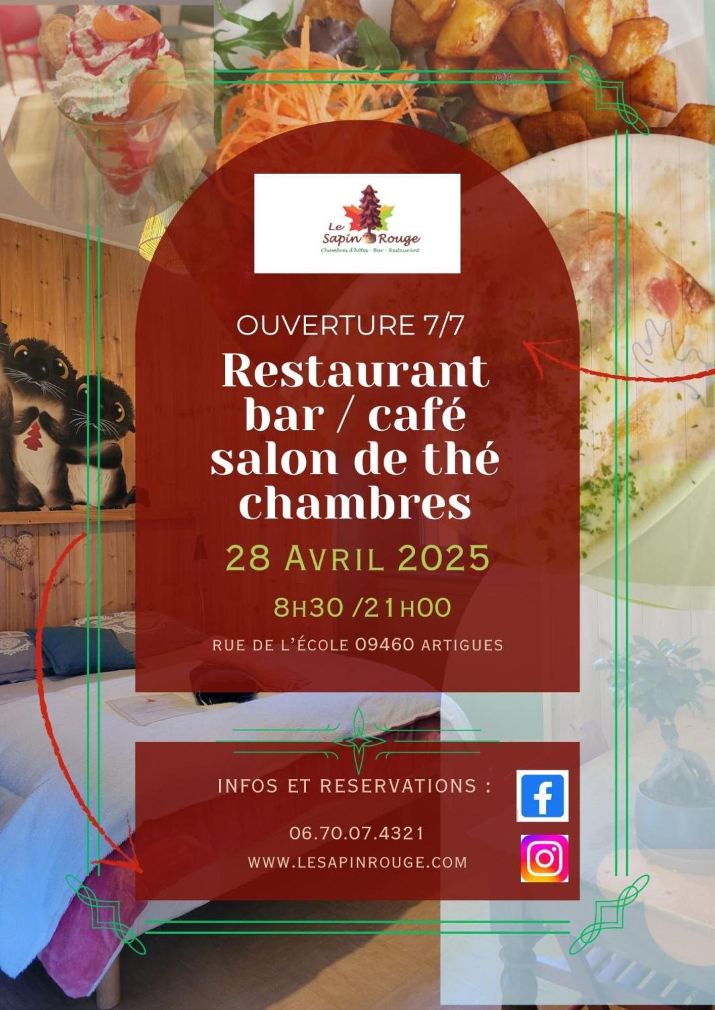 Le Sapin Rouge - Restaurant - Bar - Chambres D'Hotes Artigues  Exterior photo